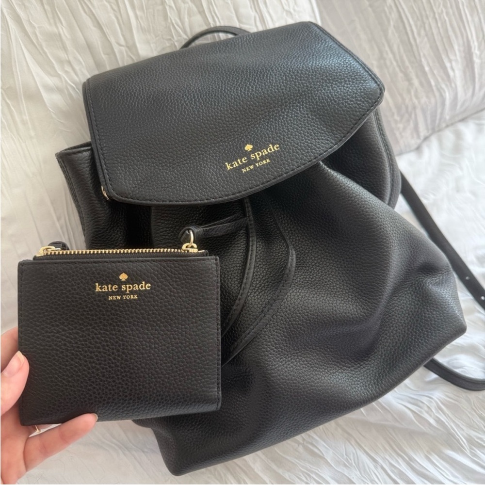 Kate Spade Black Leather Backpack